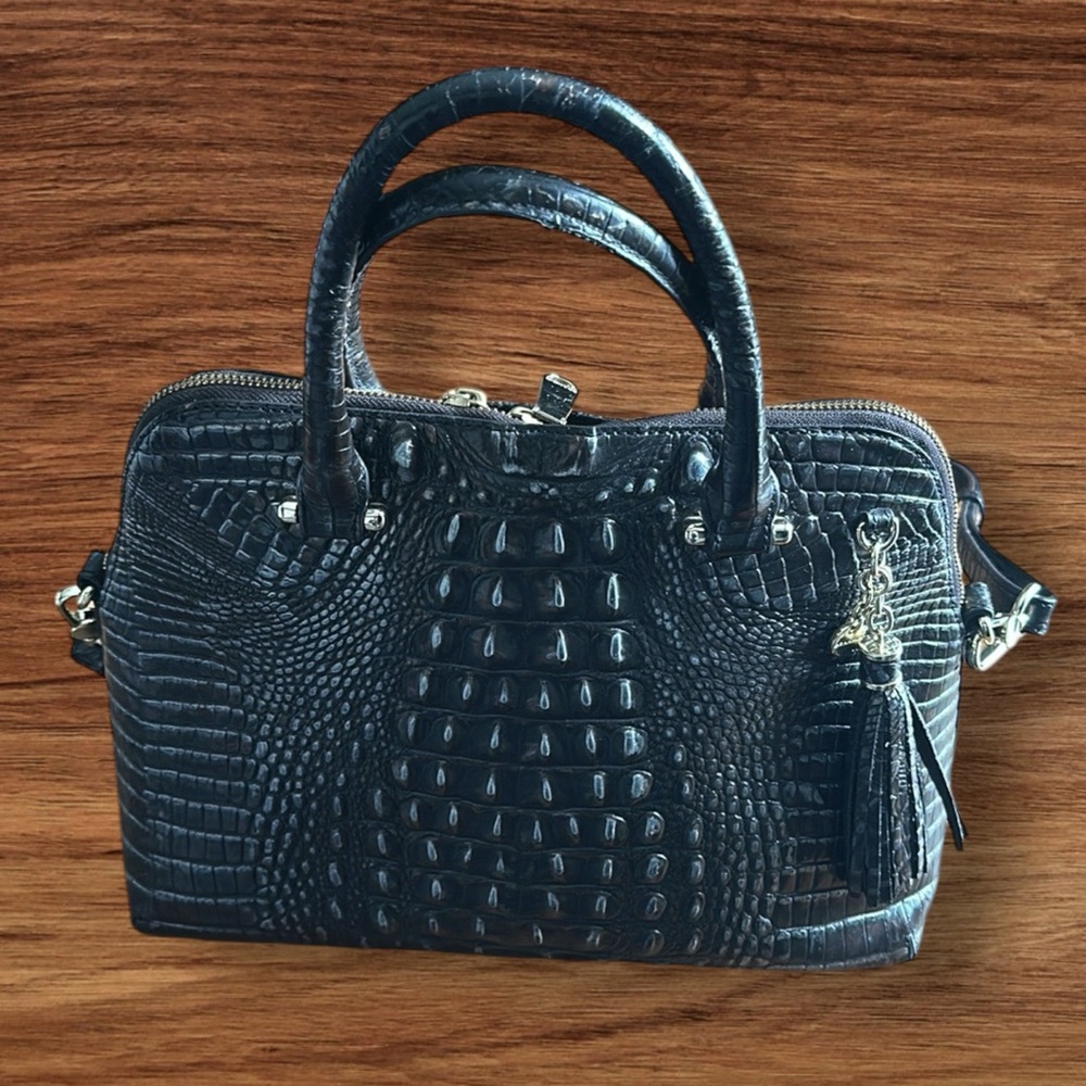 Brahmin Brown silver Crocodile Embossed womens Bag - Picture 5 of 9